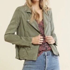 Marrakech Anthropologie Green Moto Jacket